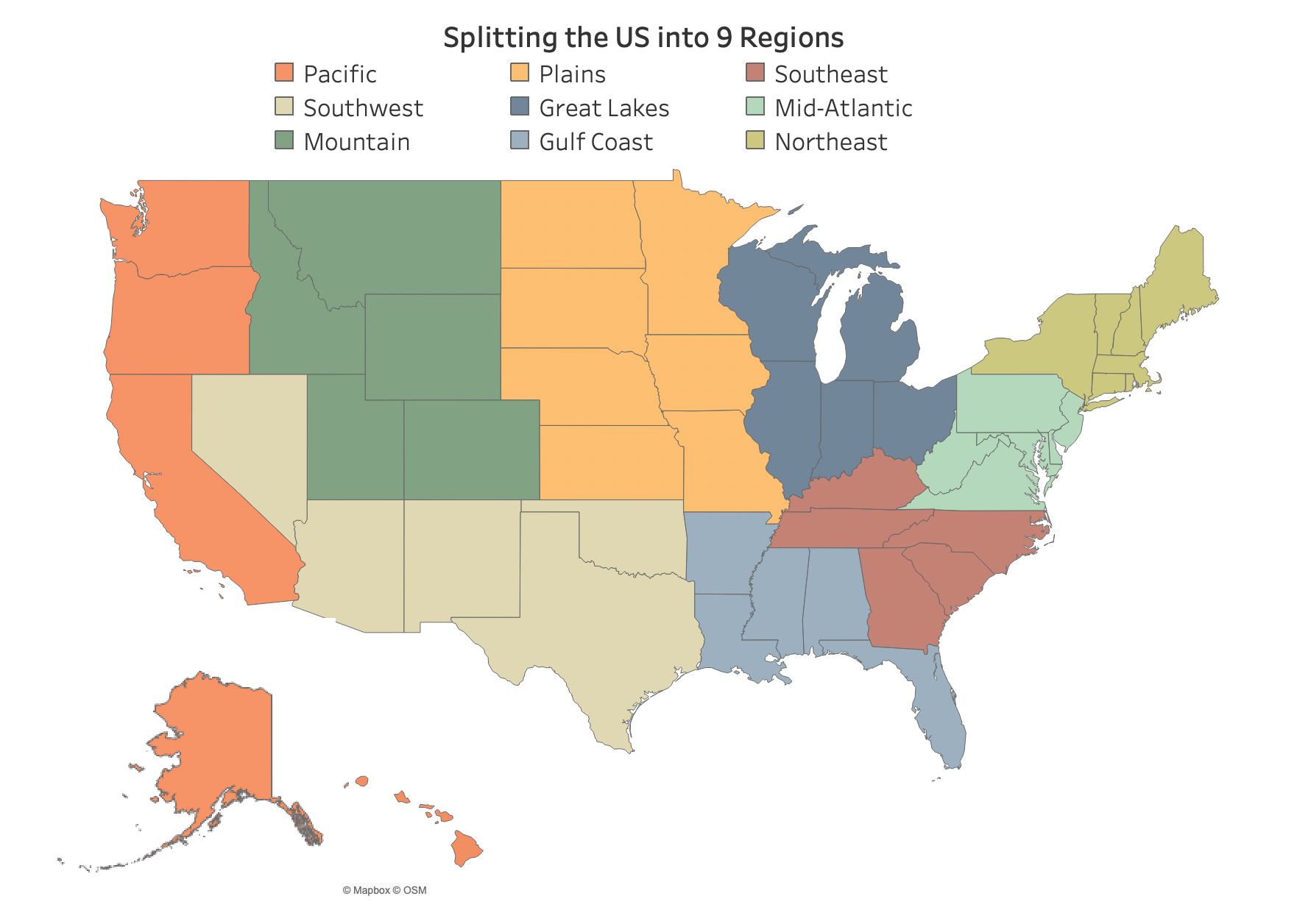 Regional Map of the US